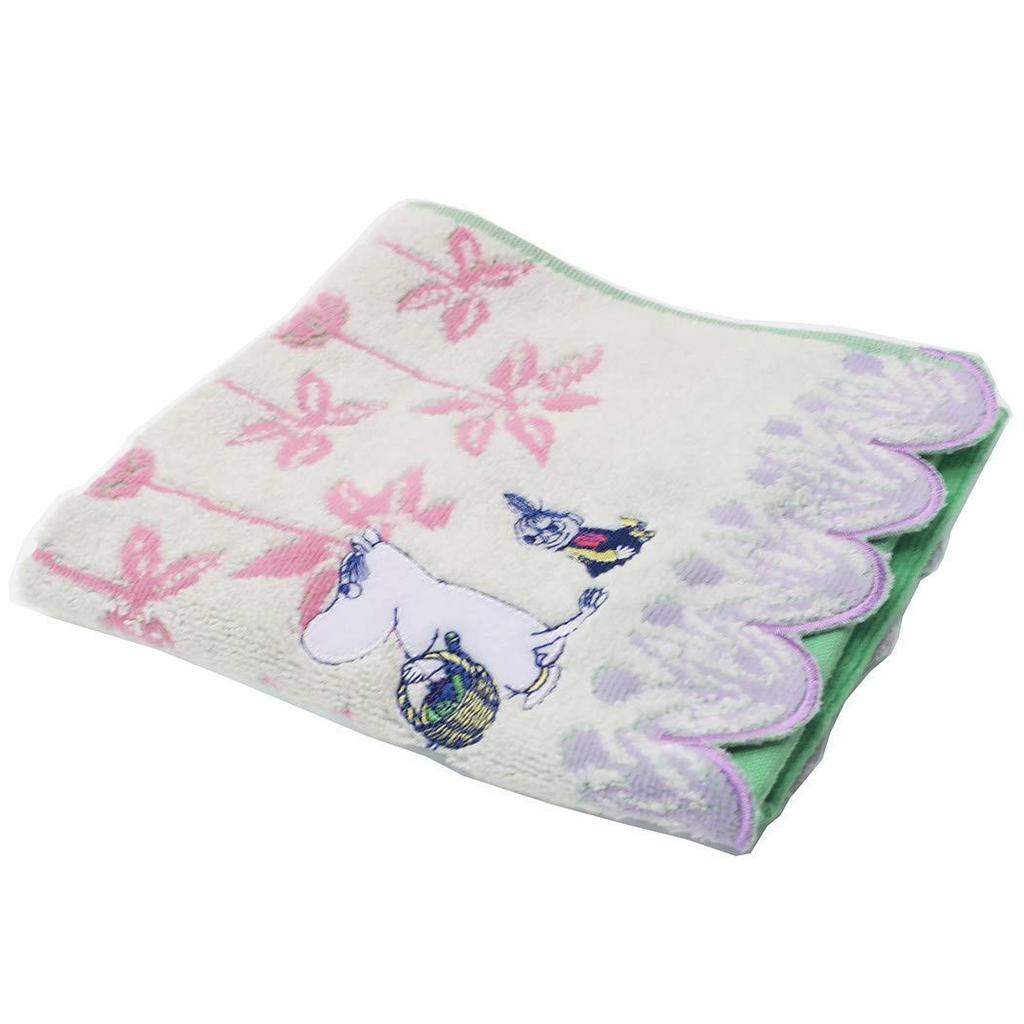 Marushin Hand Towel MOOMIN 34 x 36cm Blooming Maze Applique Embroidery Untwisted Yarn 1405015300