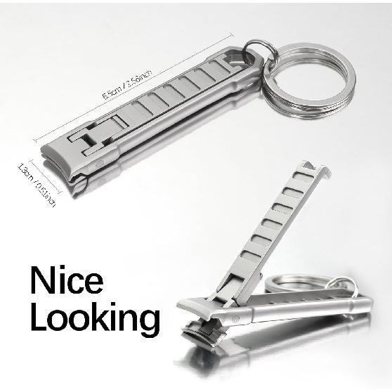 Nail Clippers for Men Fingernail and Thick Toenails, Portable Ultra Sharp Keychain Nail Clipper, Folding Slim Design for Travel, Home, Working,