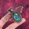 Copper Chrysocolla Pendant Copper Wire Wrapped Butterfly Pendant Gemstone Jewelry