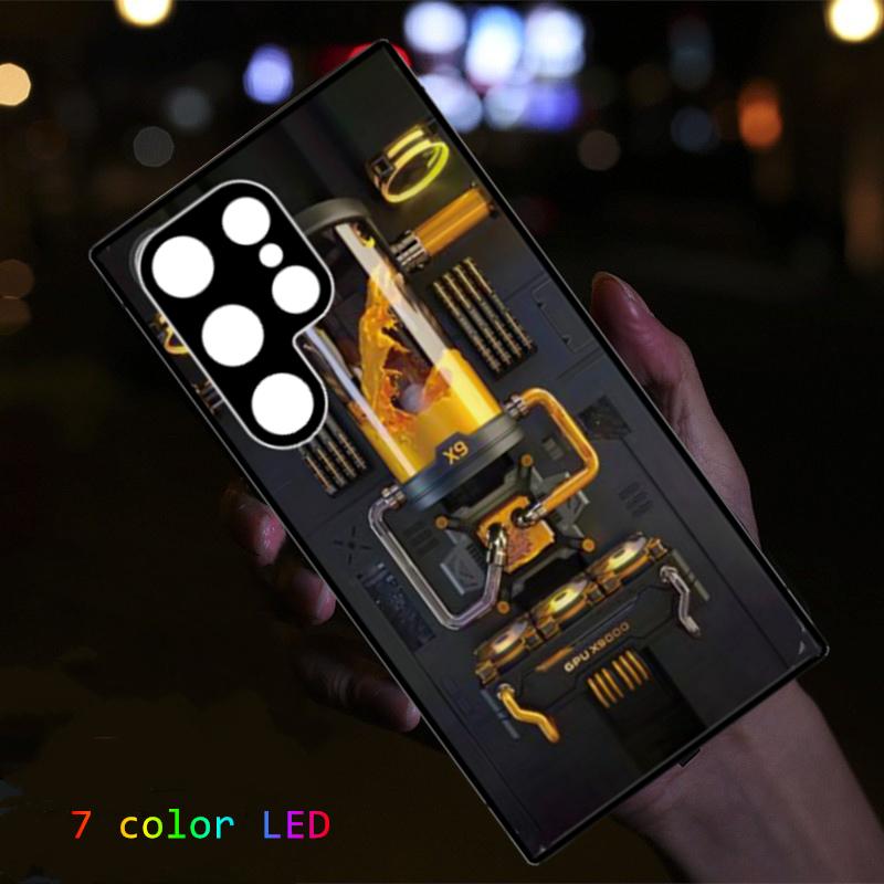 

Machine PCBA Design LED Light Phone Case For Samsung A54 A53 A17 A56 A55 A15 A16 S25 S24 S23 S21 S22 Ultra Flash Glass Cover S26