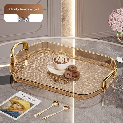 Baichengdao Leicht Luxuriöses Goldrand PET-Kunststoff Serviertablett