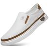 Nuevas Zapatillas Casuales de Cuero Genuino para Hombre 2025 Moda Primavera Verano Slip-On Zapatos Blancos Suela Blanda Cómodas para el Uso Diario