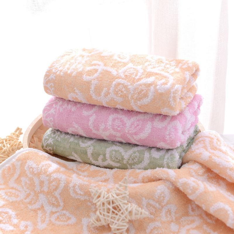 Bamboo Fiber Random Flower No-twist Baby and Children's Towel Soft and AbsorbentHousehold Facial Wash Towel, Face Towel, Small Towel