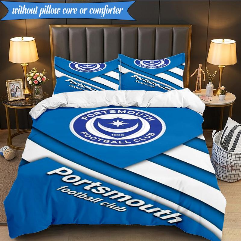3PCS Ports Fc Crest Printed Soft Bedding Set,Including 1pc Duvet Cover And 2pcs Pillowcases Perfect for Bedroom, Dormitory, Fan Gift
