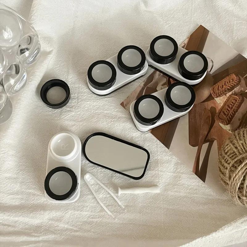 New Multicolour Lenses Eye Contact Holder Lenses Box Eye Lenses Set Container Pupils Case Lens Kit