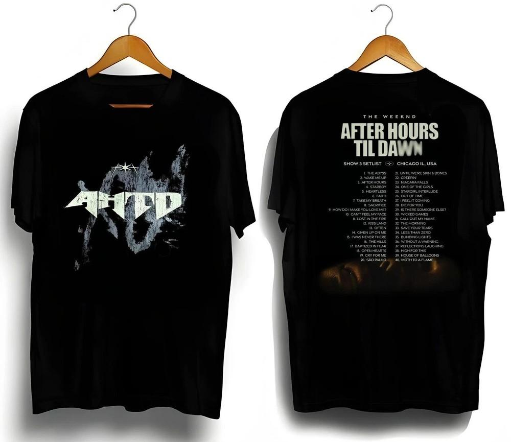 Новая одежда The Weeknd After Hours Til Dawn Tour 2025 Сетлист Принт на спине Унисекс Футболка S