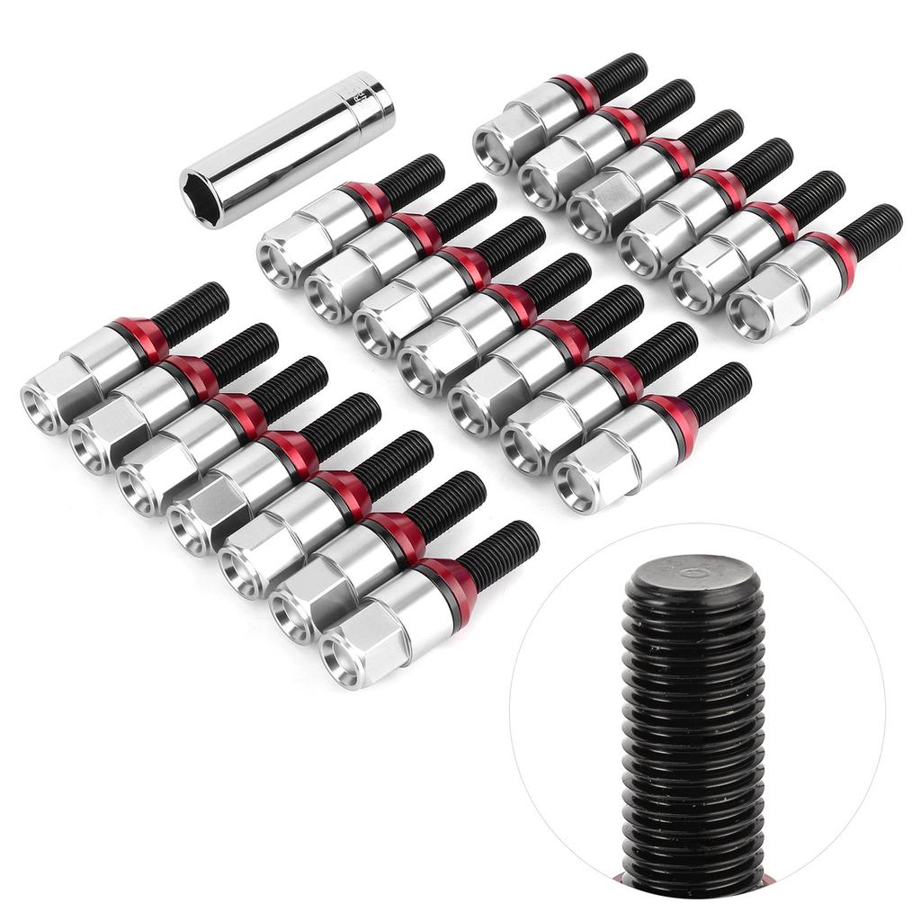 20pcs M12x1.5mm Wheel Lug Bolts 7075 T6 Aluminum Fit for 1 Series E81 E82 E87 E88Titanium