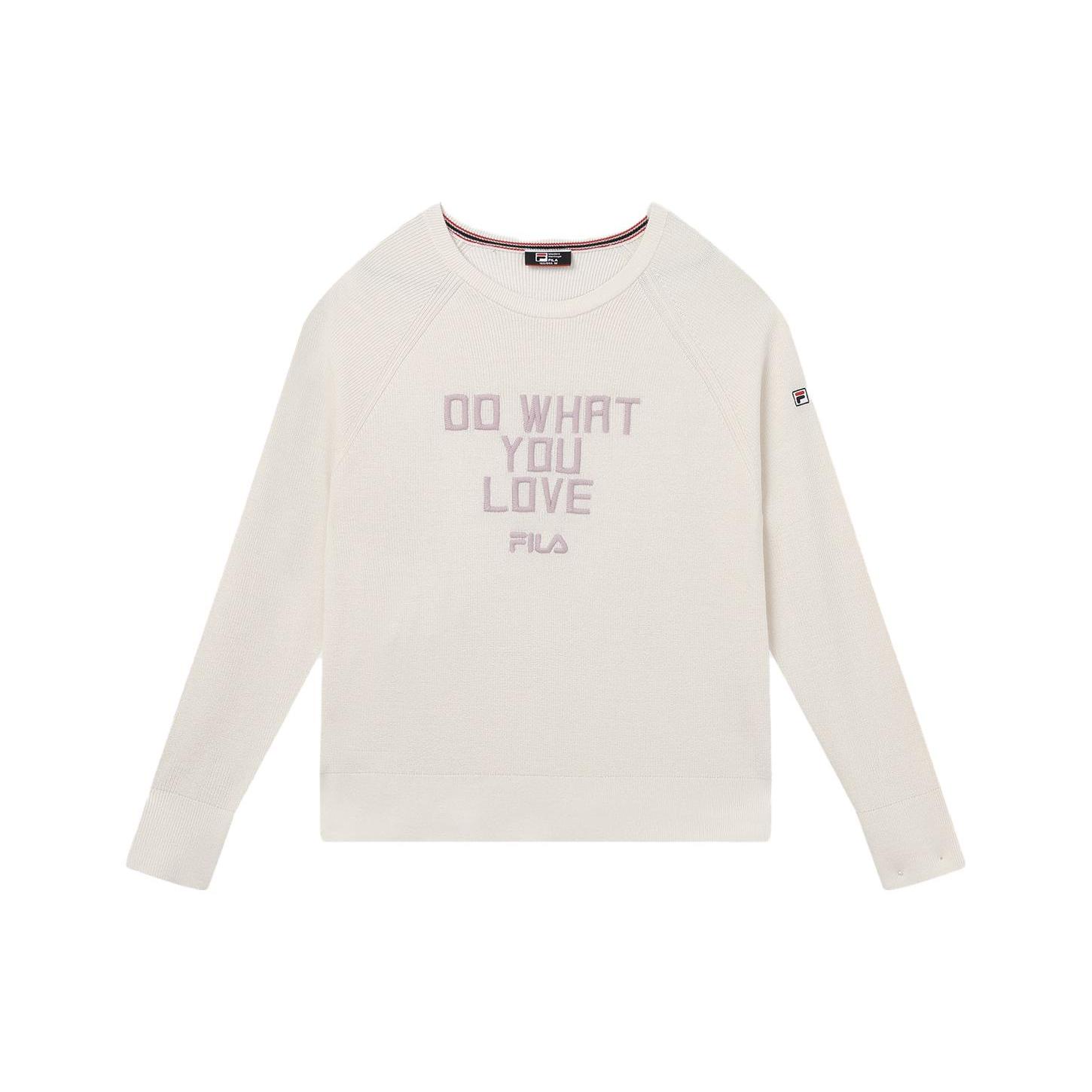 

New FILA Knitwear Women s Steam White F11W331409F-IV L