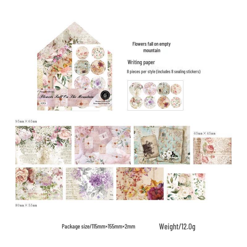 Mini Envelopes Set - Song of Memories Series (8 Pieces) for Exquisite Collage and Journal Decoration.