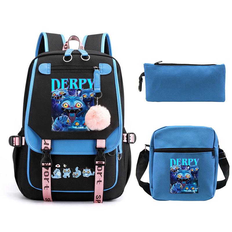 Animation Cartoon Peripheral Printing Children'S Backpack Campus Large Capacity Primary And Secondary School Students Schoolbag Three-Piece Set