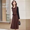 2025 Spring Fashionable Lapel Vest & Mid-Length Dress Set LU8958