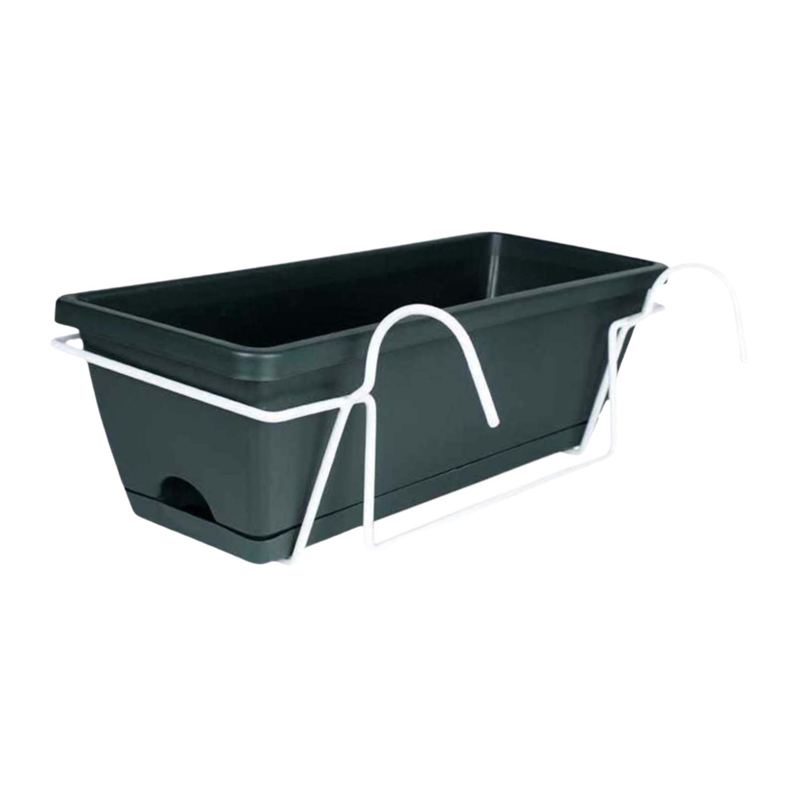 

Fence Balcony Hanging Planter Railing Planter Rectangle Outdoor Garden Patio зелений