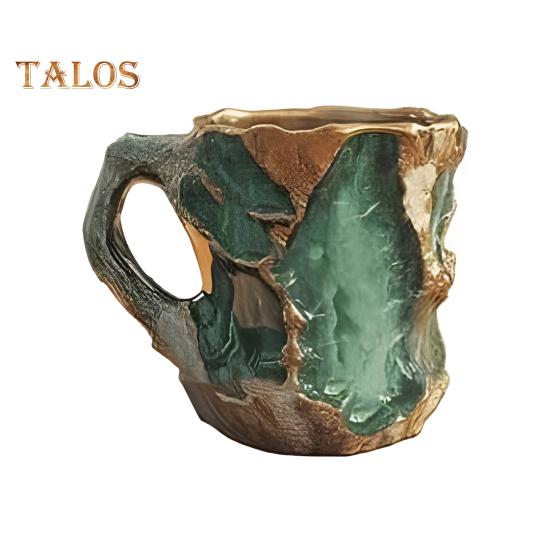 

Минеральная кружка для кофе из искусственного хрусталя, 11 унций, чашка для минеральной воды из искусственного хрусталя, уникальный дизайн, сохраняющий тепло, кружка для питья для дома и офиса зелёный