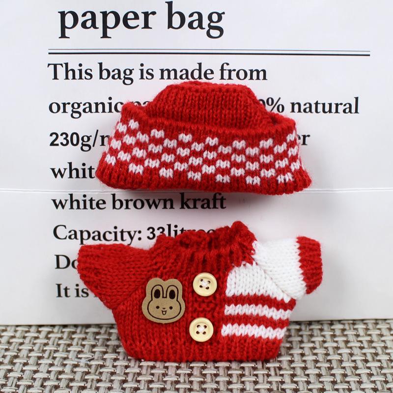 17cm Plush Doll Clothes: Sweater & Wool Hat for Generations 1-3
