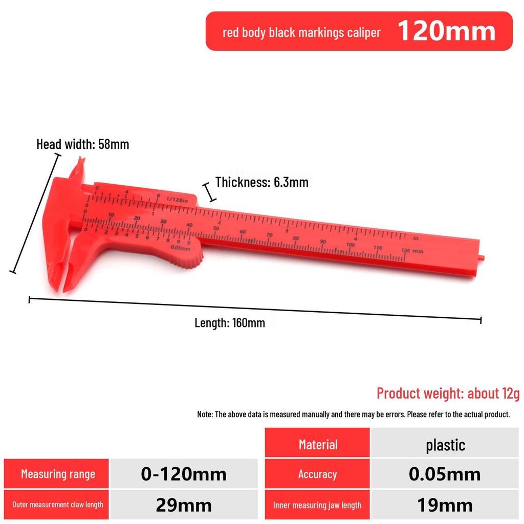 Plastic Vernier Caliper 0-150mm Measuring Tool for Students