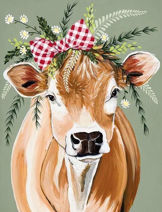 Highland Cow DIY 5D pictură cu diamante, mozaic, rotund complet, rășină, broderie cu diamante, seturi cu punct de cruce, decor acasă