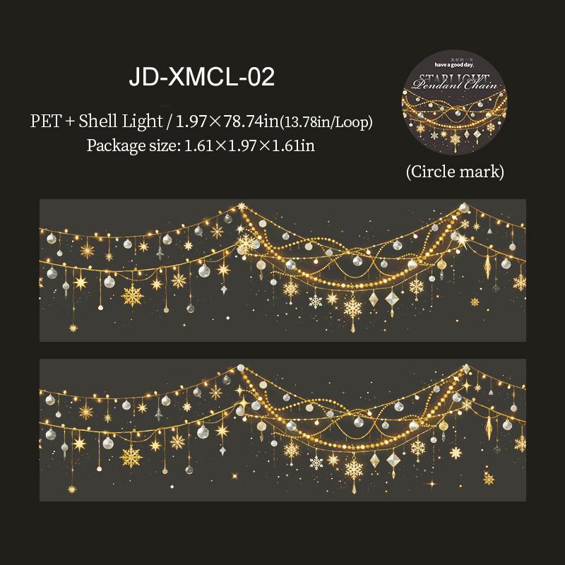 Starlight Pendant Chain Series Vintage Butterfly Light Landscape PET Tape Creative DIY Journal Material Collage Stationery