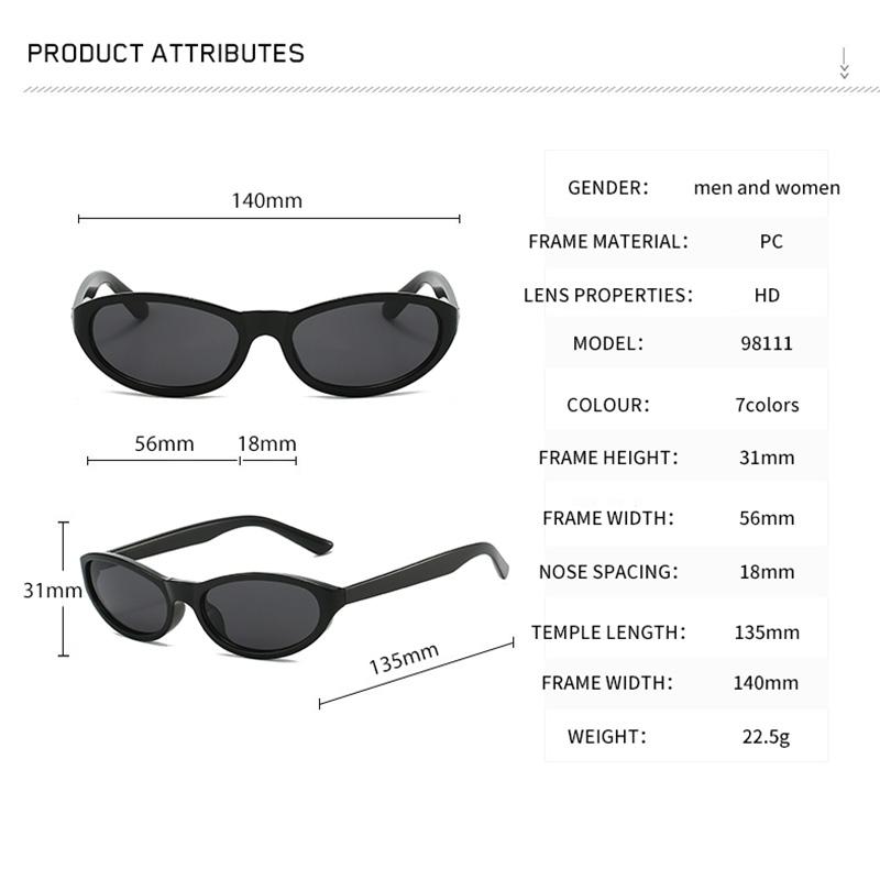 Retro Oval Small Frame Fashion Outdoor UV Protection Sunglasses For Women
