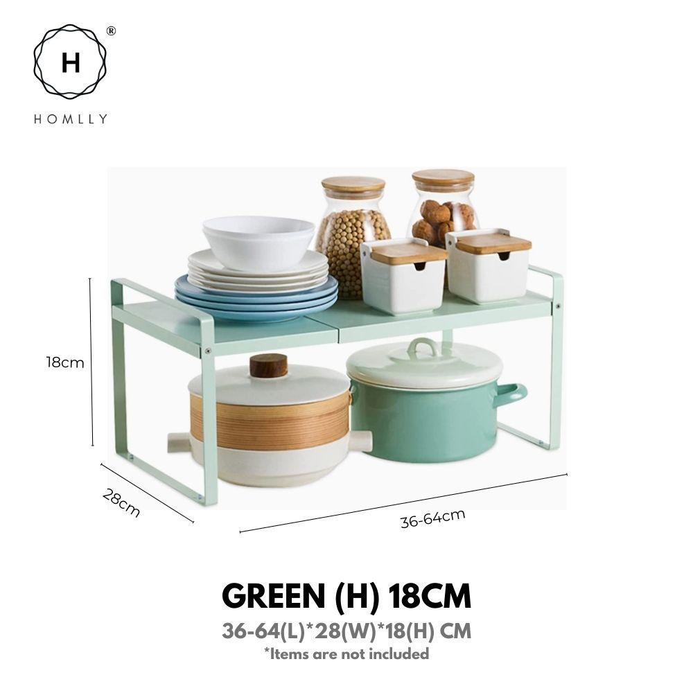 Homlly Expandable Countertop Cupboard Cabinet Stand Spice Rack Organizer Shelf
