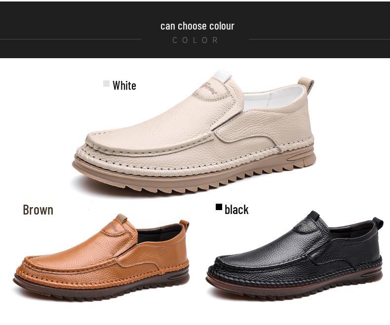 Herren Weiches Leder Rutschfeste Fahr-Mokassins - Übergröße Lässige Rindlederschuhe