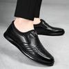 Summer men's hollow breathable cool leather shoes, one pedal deodorant and durable driving hole shoes