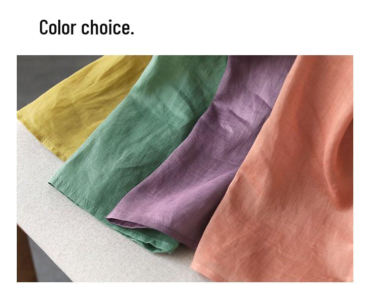 Women's 2024 Spring/Autumn Cotton Linen Retro Embroidered Blouse - Sunscreen Shawl Dress Shirt with Lace-Up Detailing.