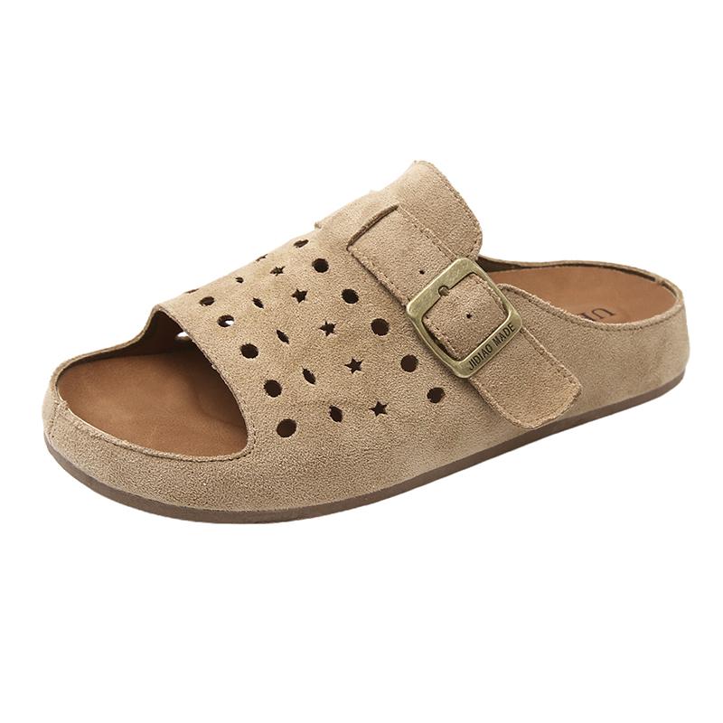 Fashion Shoes for Women 2025 New Open Toe Women's Slippers Fashion Outdoor Beach Casual Summer Belt Buckle Comfortable Flat Slippers