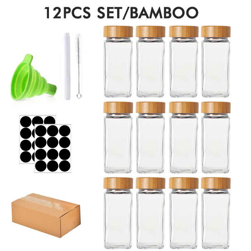 120ml Glass Spice Jars Set: Ideal for Cumin, Chili Powder, and More