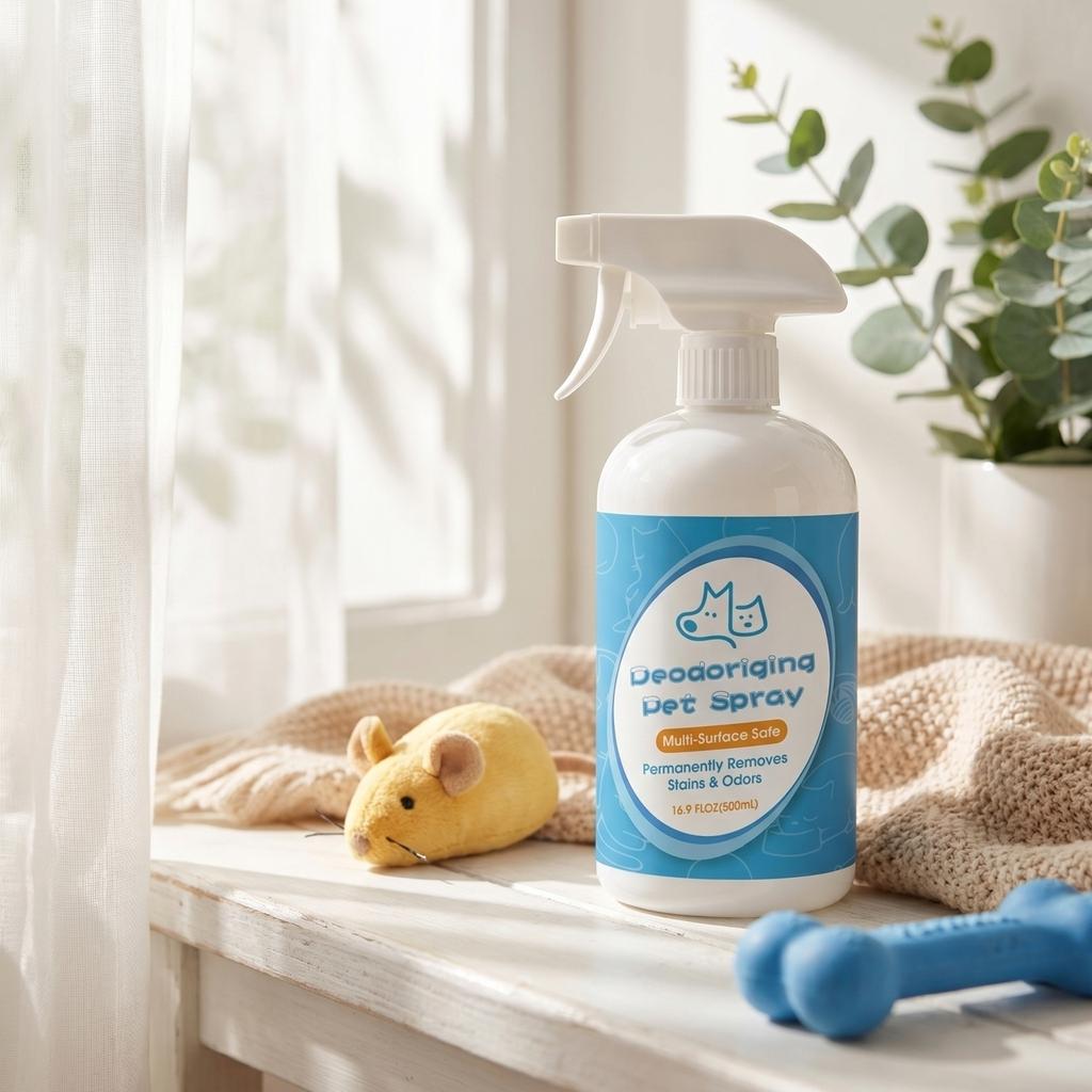 Deodoriserende Huisdierenspray Veilig voor Meerdere Oppervlakken Vlek- en Geurverwijderaar voor Huisdieren en Thuisgebruik 16 Fl Oz Fles