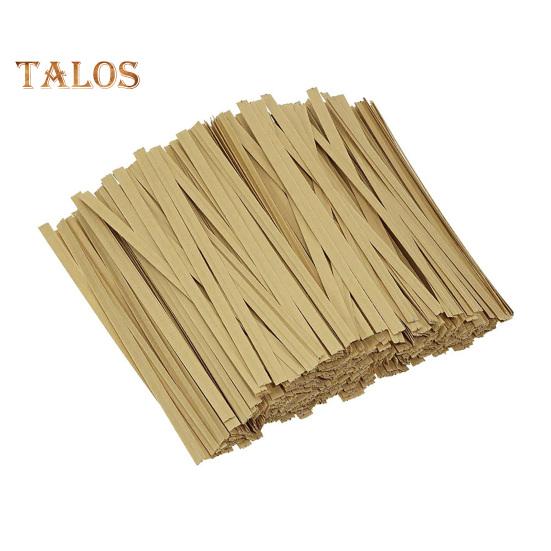 

1000 шт. крафт-бумага стяжек-перевязок многоразового использования с проволочным сердечником гибкие кабельные стяжки для упаковки хлеба торта конфет праздничные сувениры коричневый