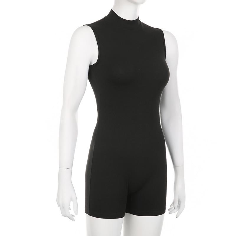 Women's Sporty Fashion Sleeveless High Neck Bodysuit