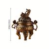 Mini Kirin Antigo Incensário de Três Pernas Leão Ornamento de Aromaterapia Pequeno Esculpido Bronze Sólido