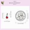 WOSTU Hypoallergenic Red Apples & Green Leaves 925 Sterling Silver Charm Pendant Beads Fit Original Bracelet Pendant Fine Jewelry