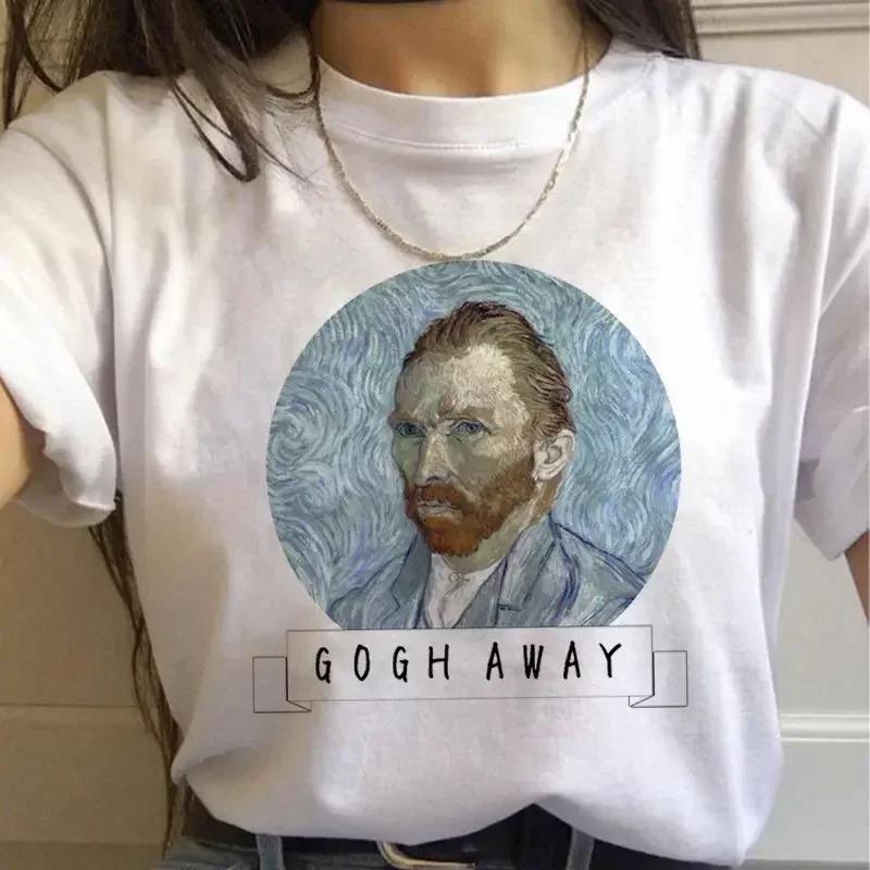 Artistic Van Gogh Paintings Graphic T Shirt With Classic Art Quotes Creative Designs Stylish Casual Short Sleeve Tee For Daily