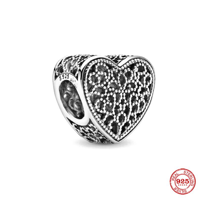 Classic Copperopenwork Love Hearts Woven Infinity Charm Bead For Women Fit Original Bracelet Diy Jewelry Gift