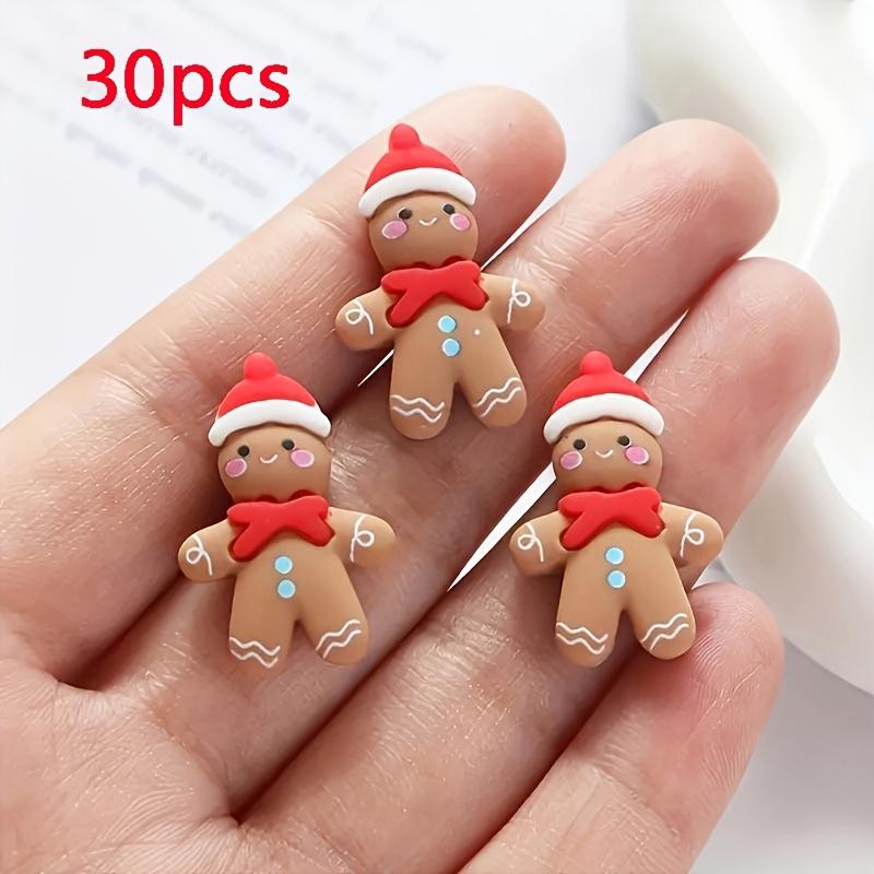 

30 DIY Mini Resin Gingerbread Man Statues, Christmas Elements, Hair Clip Decorative Statues, Small Statues, Perfect Jewelry Acce