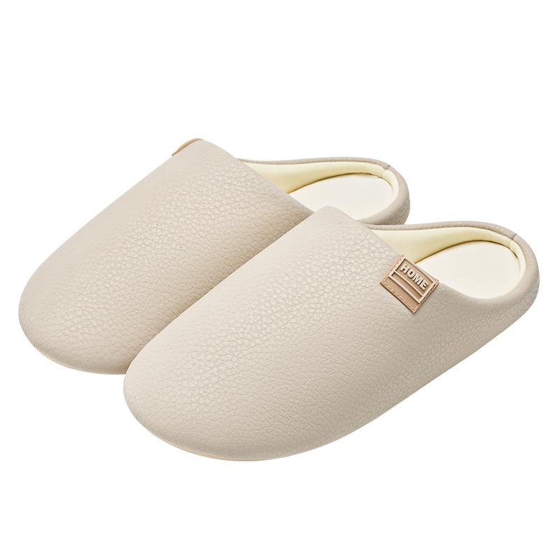 Women Home Slippers PU Warm Slides Comfortable Non-slip Slippers Indoor Outdoor Men Casual Slippers