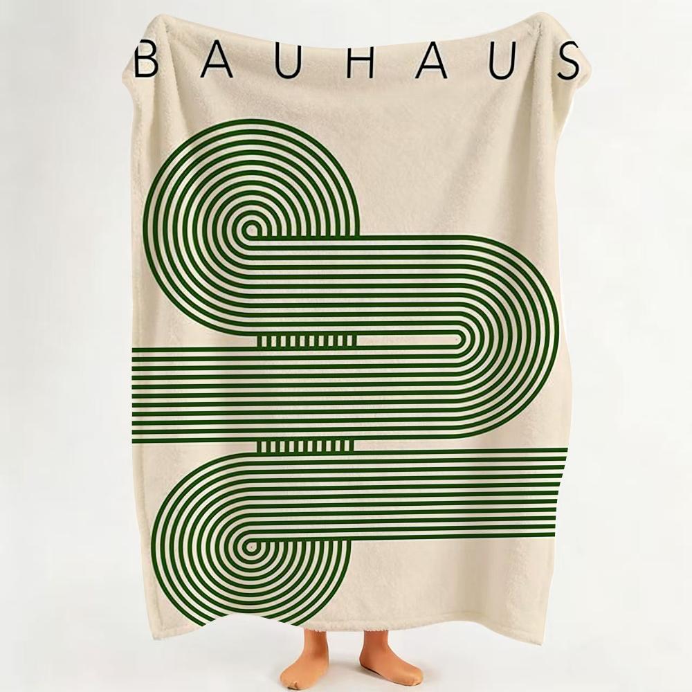 Coperta in Flanella Stile Bauhaus Adatta per Divano Soggiorno Camera da Letto