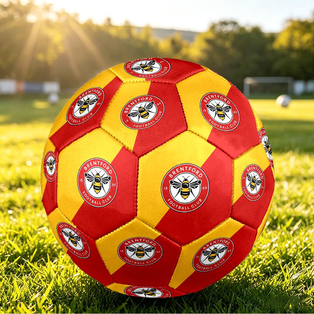 Brentford FootballPrinted Size 5 Soccer Bl, Anti Slip Adult Match Football Souvenir for Football Fans