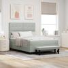 Box Spring Bed with Headboard Light Grey 190 x 140 cm Velvet