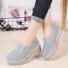 2024 Spring Platform Women Shoes Flats Sneakers Suede Leather Women Casual Shoes Slip On Flats Heels Creepers Moccasins