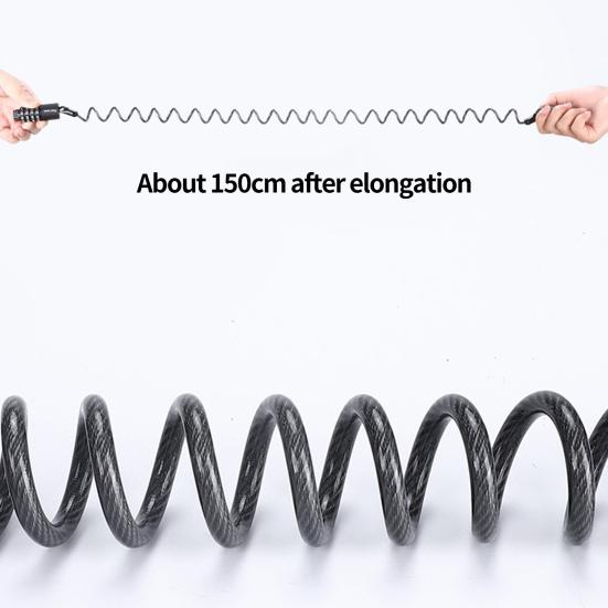 Cable Helmet Lock Quick Locking Waterproof 4-digit Password Anti-theft Motorcycle Helmet Password Lock Bike Supplies
