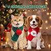 Cozy Puppy Winter Gear Christmas Knitted Pet Scarf with Reindeer & Stocking Decor, Adjustable Soft Reusable Decor Yarn Dog Cat Neck Collar,