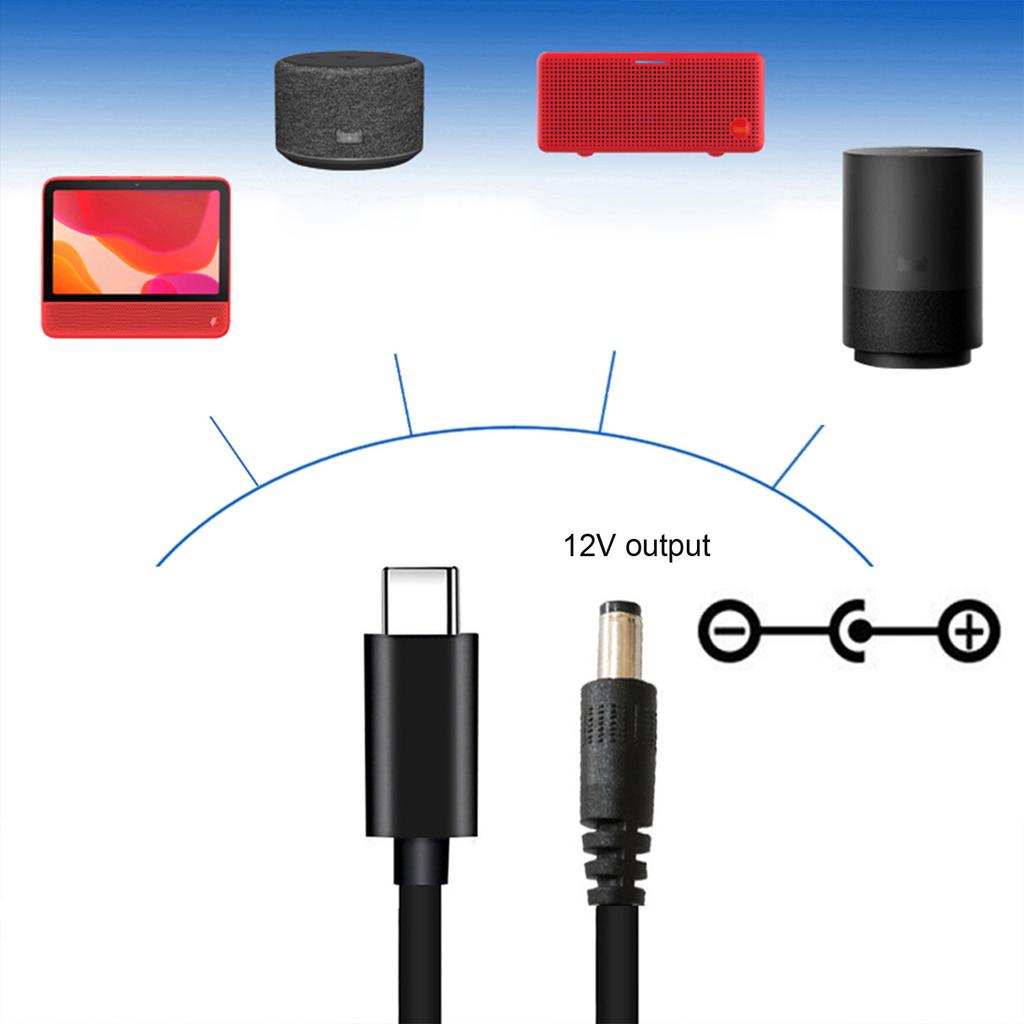 12V USB C-plugg til 3,5/4,0/4,8/5,5 mm Ladekabel for Ruter CCTV-kamera