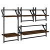VidaXL Ensemble d'étagères murales avec barres 4 pcs chêne marron 836267