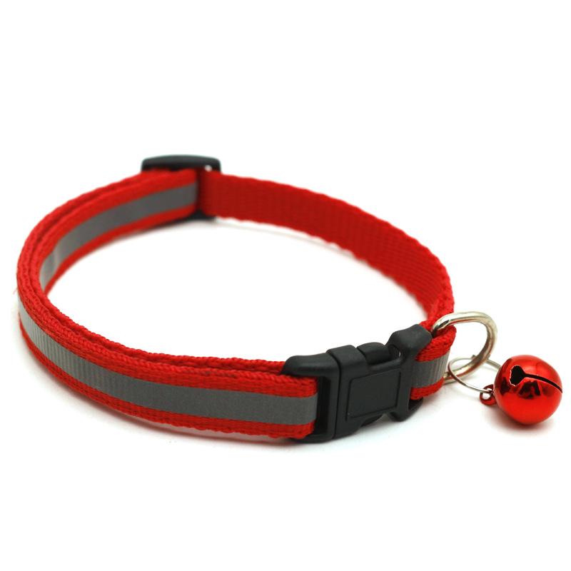 Reflective Adjustable Pet Collar with Bell for Small Dogs and Cats - Anti-Lost Design