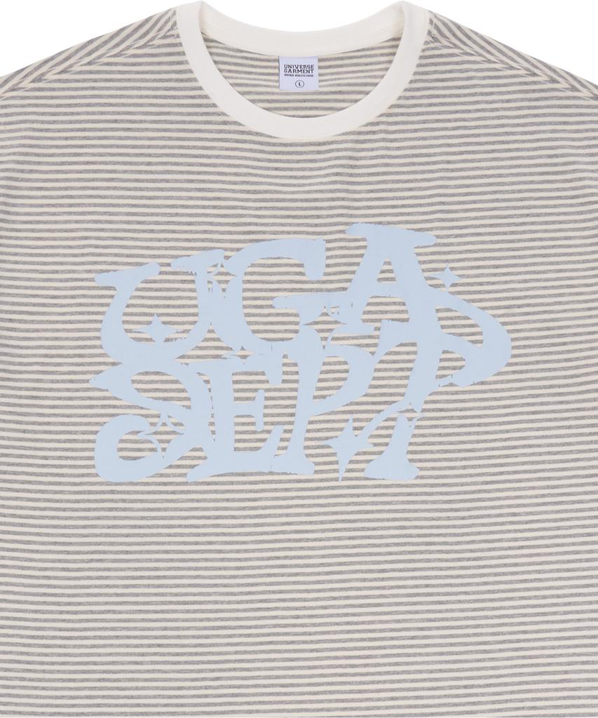 Yunibeoseugameonteu Striped Graffiti T-Shirt_Melange Grey
