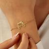 Custom Pet Name Bracelet with Hollow Cat & Dog Ears - Stainless Steel Titanium Jewelry