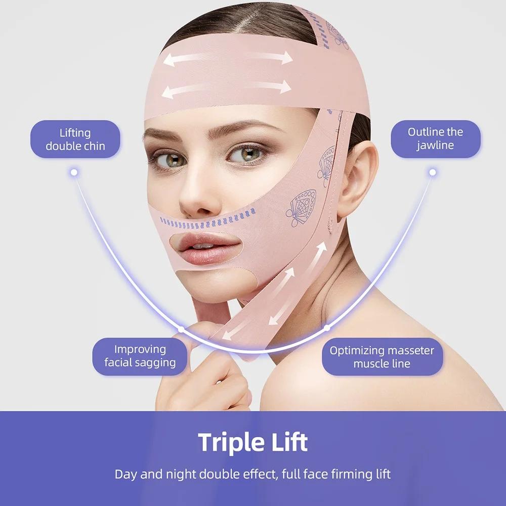 Gesichtsstraffungsbandage Frauen Gesichtslifting V-Linienformer Kinn Wangen Lift Up Gürtel Anti-Falten-Band Gesichts Schönheit Hautpflege Werkzeuge