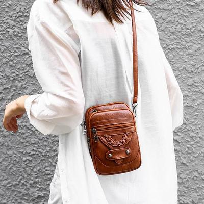 PU Leather Bag Fashion Small Crossbody Bags Women Mini Leather Shoulder Messenger Bag Clutch Ladies Phone Bag Purse Handbag